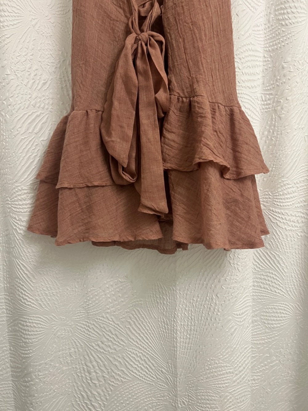 Women's Rust Ruffle Hem Slip Dress - Picture 5 of 7